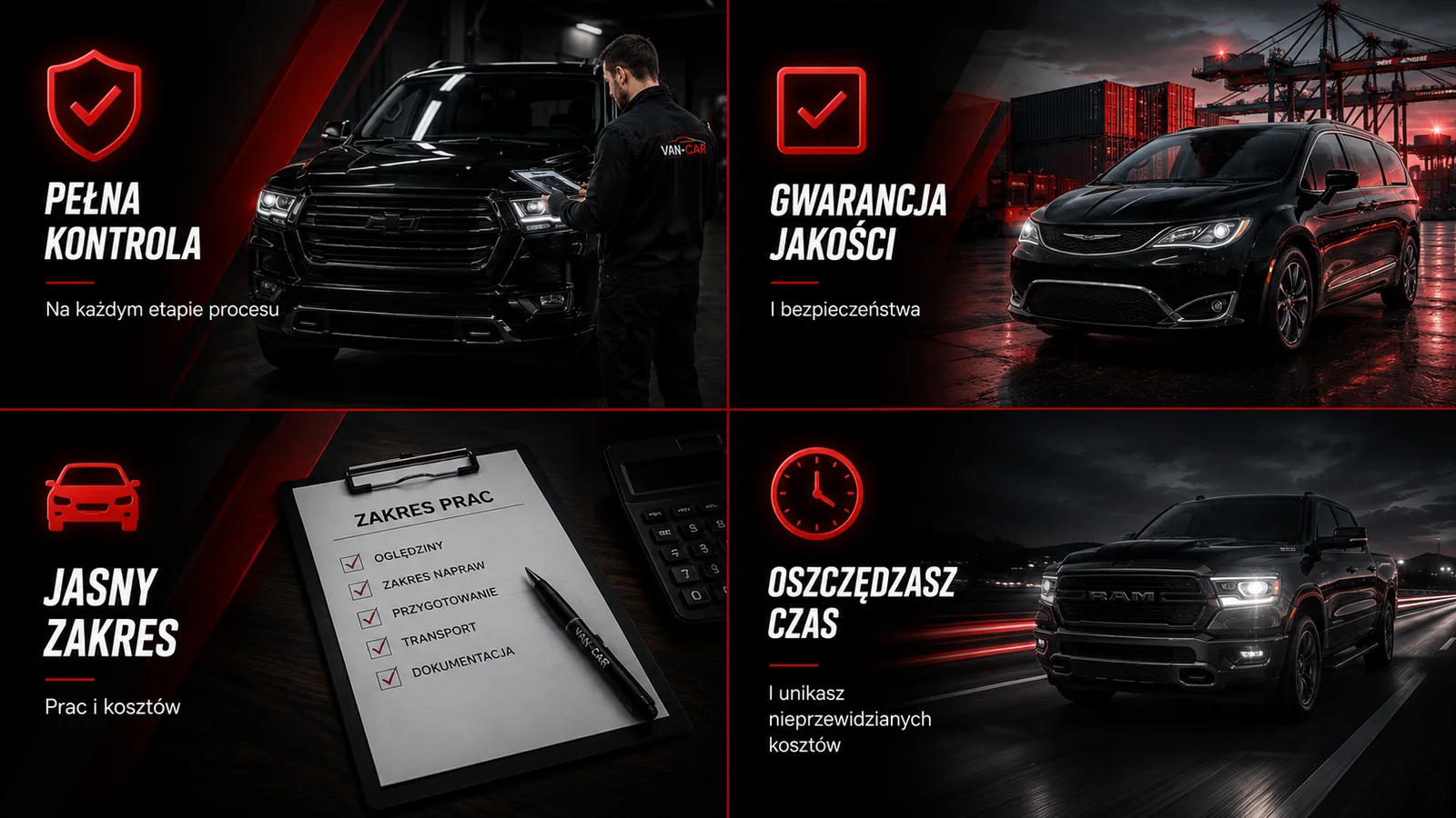 Pełna kontrola, gwarancja jakości, jasny zakres, oszczędzasz czas — warsztat VAN-CAR
